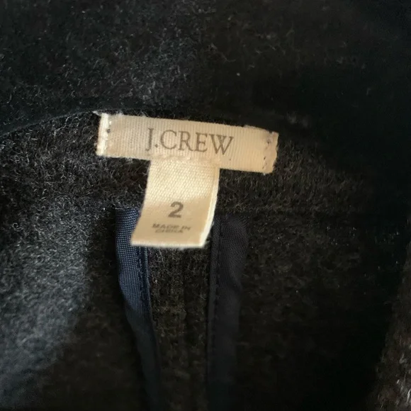 J. Crew Dark Charcoal Gray 100% Wool Women’s Button Front Blazer Size 2 EUC - Picture 5 of 7
